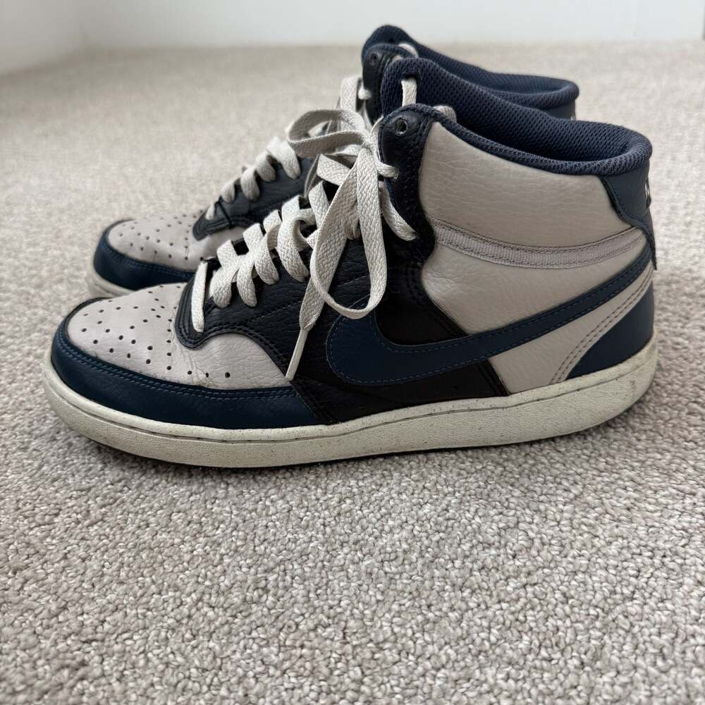 Nike Court Vision Mid Next Nature Men's Shoes Light Iron Ore/Armory Navy 7.5